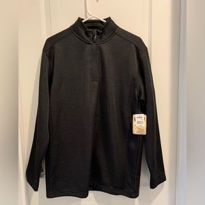 C.E Schmidt Mens Medium NWT Black Quarter Zip Long Sleeve Shirt Casual Workwear